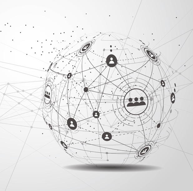 Global network connection. World map point and line composition concept of global business. Vector Illustration